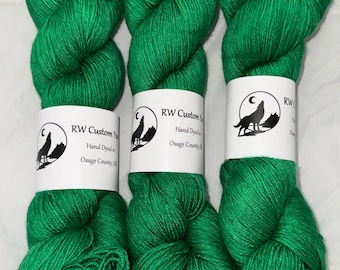 Rainforest - Alpaca Silk Cashmere Fingering Hand Dyed Yarn