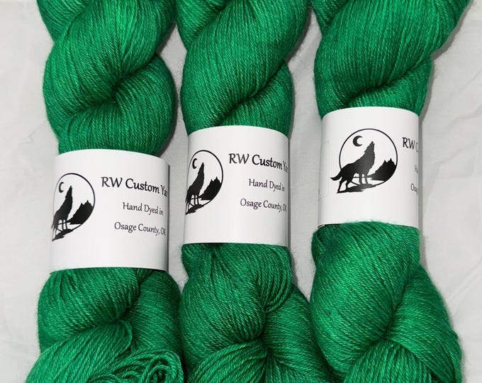 Rainforest - Alpaca Silk Cashmere Fingering Hand Dyed Yarn