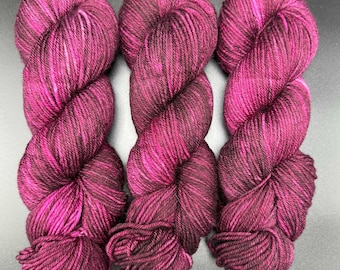 Black Cherry - Merino Nylon DK Hand Dyed Yarn