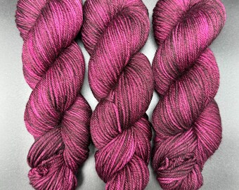Black Cherry - Merino Nylon Worsted Hand Dyed Yarn