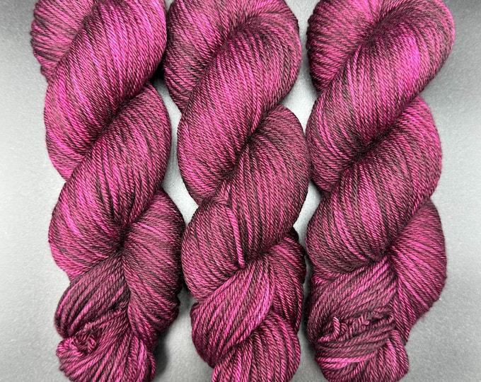 Black Cherry - Merino Nylon Worsted Hand Dyed Yarn