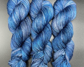 Blue Spinel - Merino Silk DK Hand Dyed Yarn