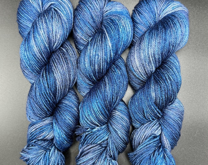 Blue Spinel - Merino Silk DK Hand Dyed Yarn