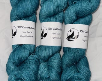 Frosted Spruce - Alpaca Silk Cashmere Fingering Hand Dyed Yarn