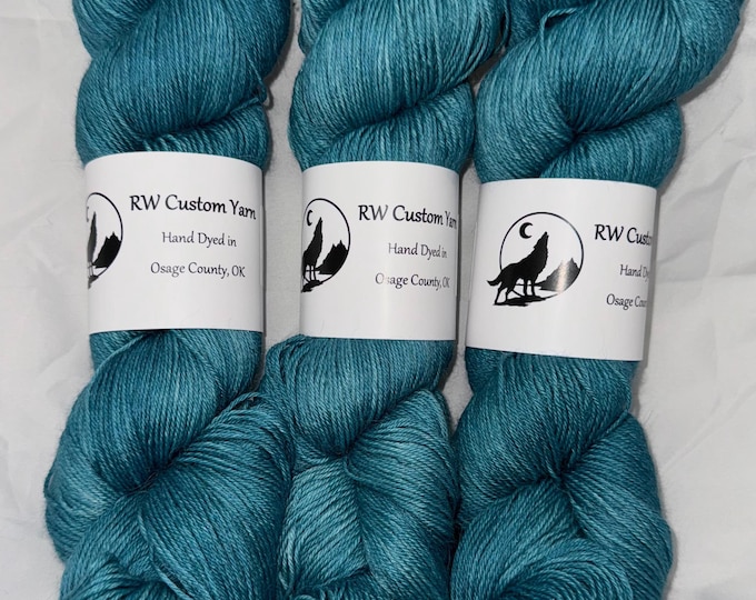 Frosted Spruce - Alpaca Silk Cashmere Fingering Hand Dyed Yarn