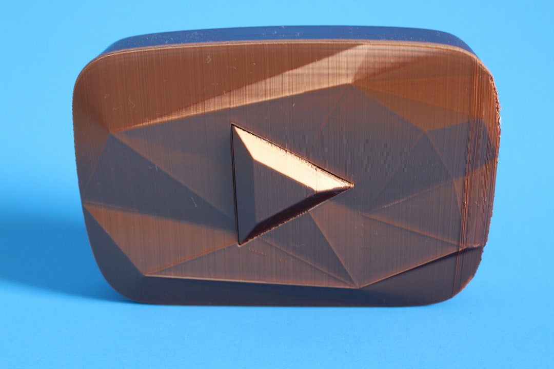 3D Printed Bronze Play Button Etsy