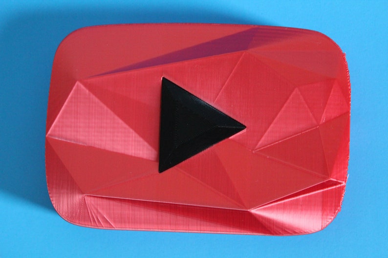 3D Printed Red & Black Youtube Play Button Etsy