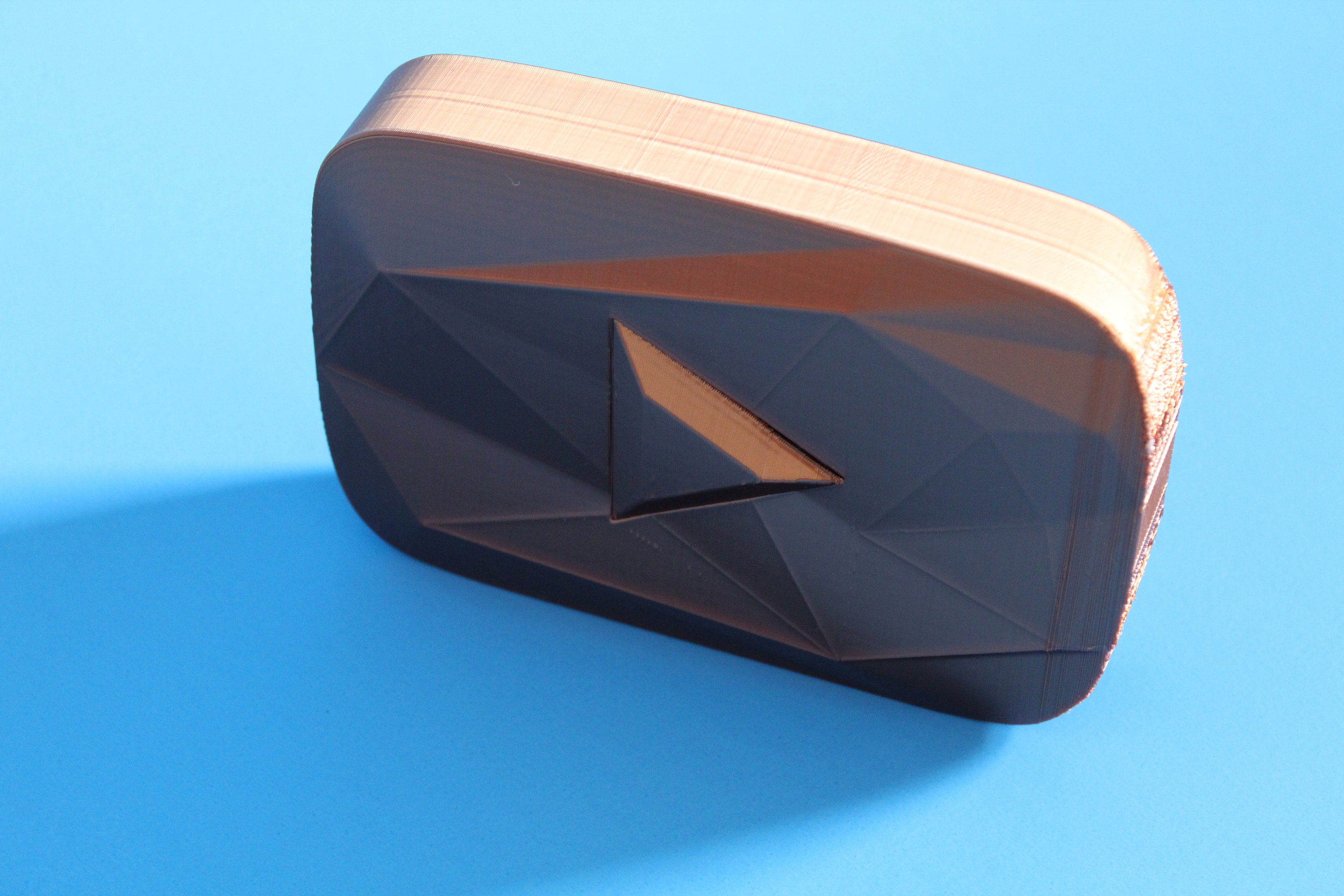 3D Printed Bronze Play Button Etsy