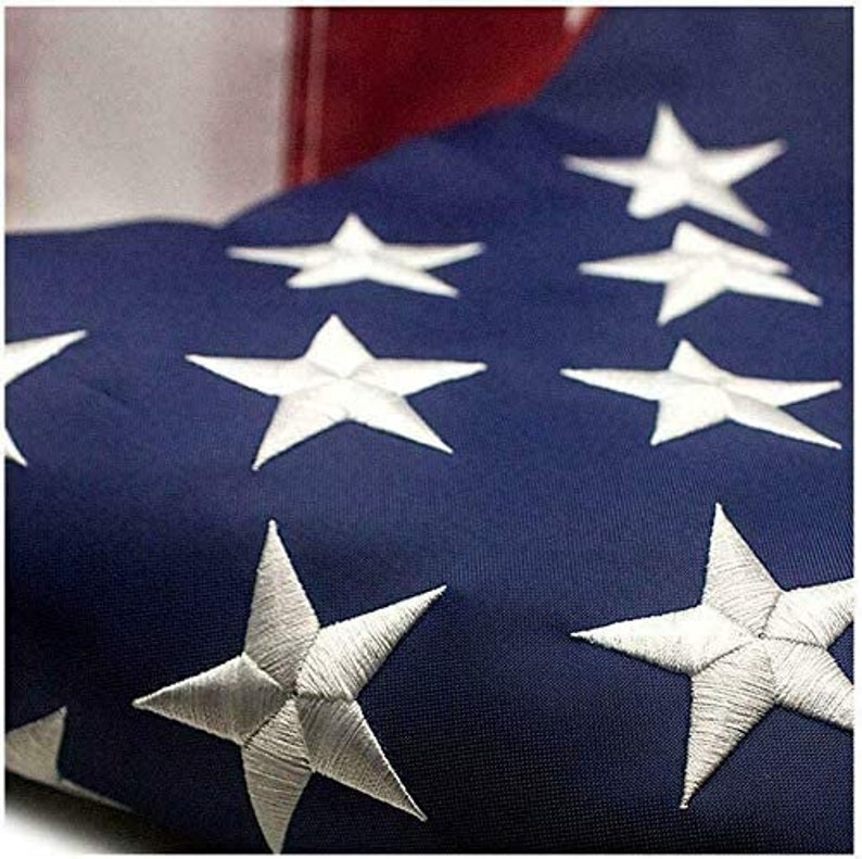 American Flag 5x8 ft 4x6 ft 3x5 ft Outdoor Heavy Duty Embroidered Stars USA Flag Sewn Stripes Fade Resistance Brass Grommets All Weather UV image 1