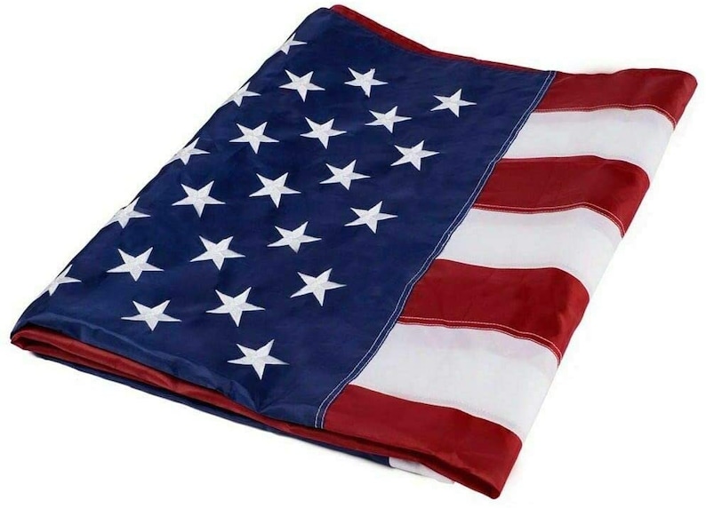 American Flag 5x8 ft 4x6 ft 3x5 ft Outdoor Heavy Duty Embroidered Stars USA Flag Sewn Stripes Fade Resistance Brass Grommets All Weather UV image 3