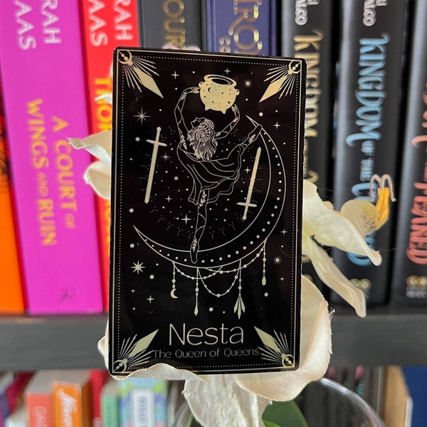 Nesta Tarot Card Inspired Gold Foil Sticker -  ACOTAR Tarot Sticker Card - Bookish - Booktok - Laptop Decal - ACOTAR Sticker