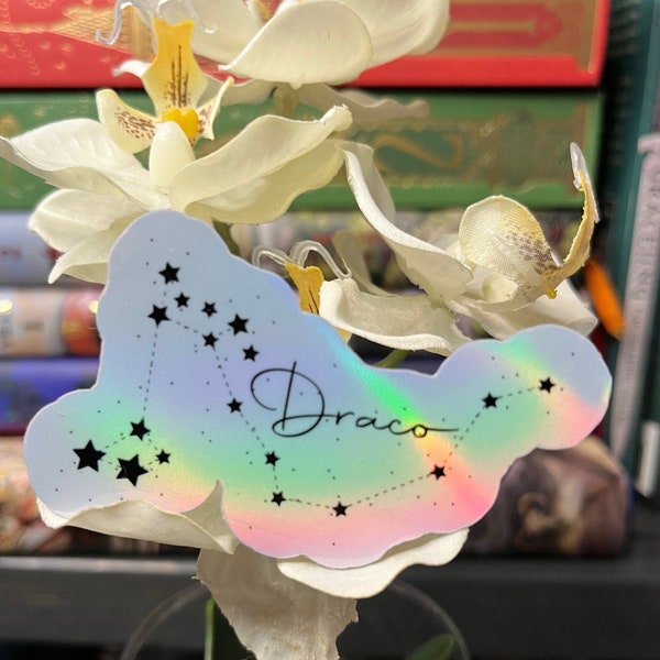 Draco Constellation - Dramione - Hallographic  Sticker - Fanfiction - Bookish - Booktok - Laptop Decal - Hermonie - Draco