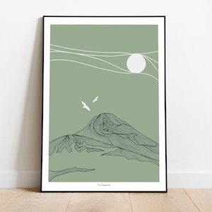 A4/A3 Zuckerhut Co.Wicklow Irland Print | Irisches Kunstwerk | Irischer Druck | Irische Berge | Linie Grafik | Minimalistische Kunst | irisch |