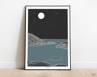 アイルランドのロー・ハイン湖のプリント｜ミニマリストのアイルランド風景画