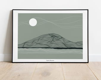 ネフィン山の版画｜ミニマリストのアイルランド風景画