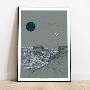 A4/A3 DownPatrick Head Co.Mayo Ireland Print | Irish Artwork | Irish Print | Irish Mountains | Line Artwork | Wild Atlantic Way | Irish art|