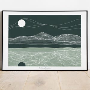 A4/A3 Mourne Mountains Co.Down Ireland Print | Irish Artwork | Irish Print | Irish Mountains | Line print| Mourne Mountain | Irish art |