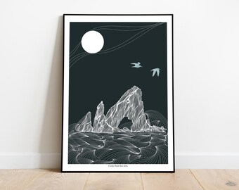 クロヒ岬の海のアーチの版画 | ドニゴールのアイルランド美術