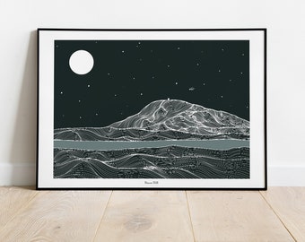 A4/A3 Doon Hill Co.Galway Connemara Ireland Print | Irish Artwork | Irish Print | Irish Mountains | Line print | Minimalist art | Irish art|