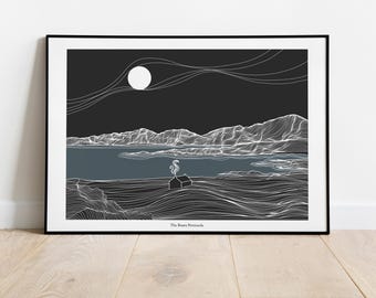 ベアラ半島の版画｜ミニマリストのアイルランド風景画