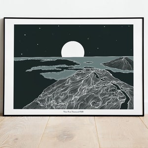 A4/A3 View from Diamond Hill Co.Galway Connemara Ireland Print | Irish Artwork| Irish Print| Irish Mountain | Line print | Wild Atlantic Way
