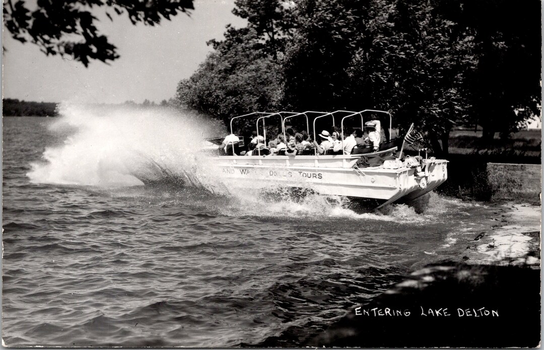 Real Photo Postcard of a Tour Boat Entering Lake Delton Etsy