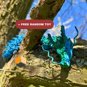 Articulated Dragon 45cm (18") | 3D Printed Dragon | Crystal Dragon | Flexi Dragon | Articulated Animal | Wonderful Creature | Dragon Toy