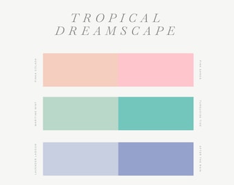 Receta de color de arcilla polimérica - Tropical Dreamscape - Guía de colores de arcilla polimérica - Mezcla de colores de arcilla Cernit - Descarga digital - Paleta pastel