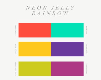 Polymer Clay Color Recipe - Neon Jelly Rainbow - Polymer Clay Color Guide - Cernit Clay Color Mixing - Digital download - Translucent