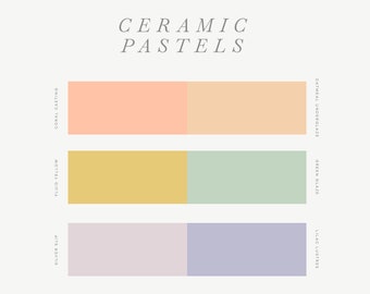 Polymer Clay Color Recipe - Ceramic Pastels - Polymer Clay Color Guide - Cernit Clay Color Mixing - Digital download - Pastel Matte Palette