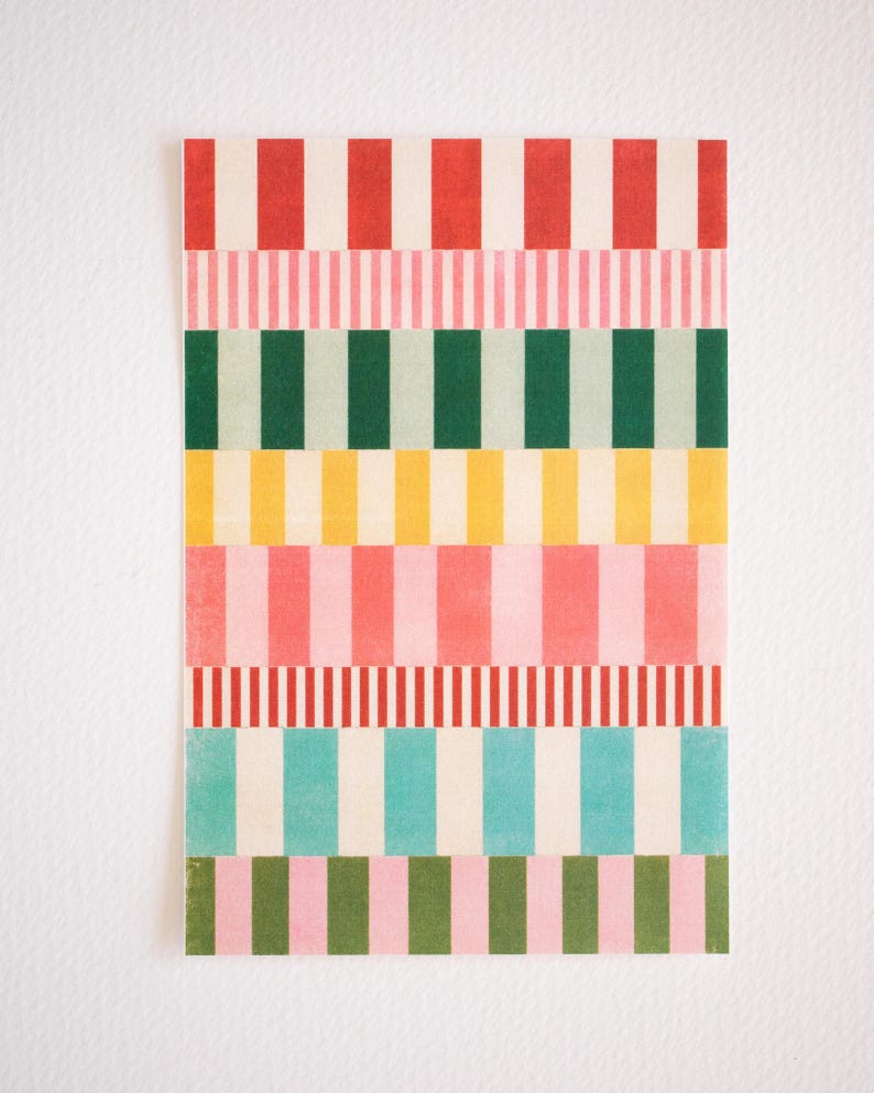 Polymer Clay Transfer Paper | Christmas Holiday Line Art Bold Stripe ...