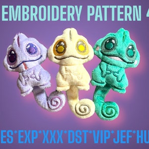 ITH Embroidery Pattern Chameleons 4x4 Hoop embroidery designs Embroidery Machine plush pattern cameleon