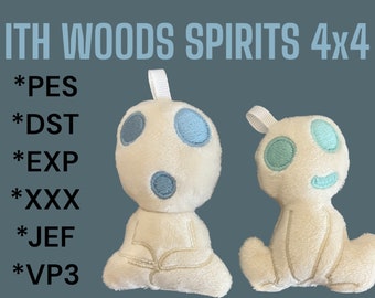 ITH Chibi Woods Spirits 4x4 5x7 Hoop Stickdatei Design Stickdateien Muster
