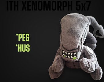 ITH XENOMORPH 5X7 Hoop embroidery designs Alien plush pattern