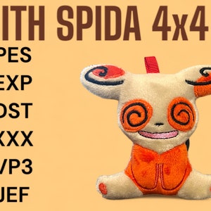 ITH Chibi panda Spinda plush keychain int the hoop pattern 4x4 hoop embroidery design file
