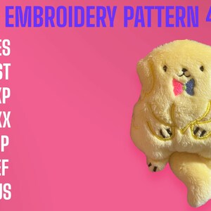 ITH Embroidery Pattern yellow dog fanart Sticky 4x4 Motif de broderies en cerceau