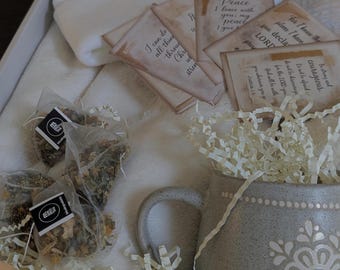 Caja de la Esperanza de Quinnrose. Regalos para pacientes que están recibiendo tratamiento contra el cáncer.