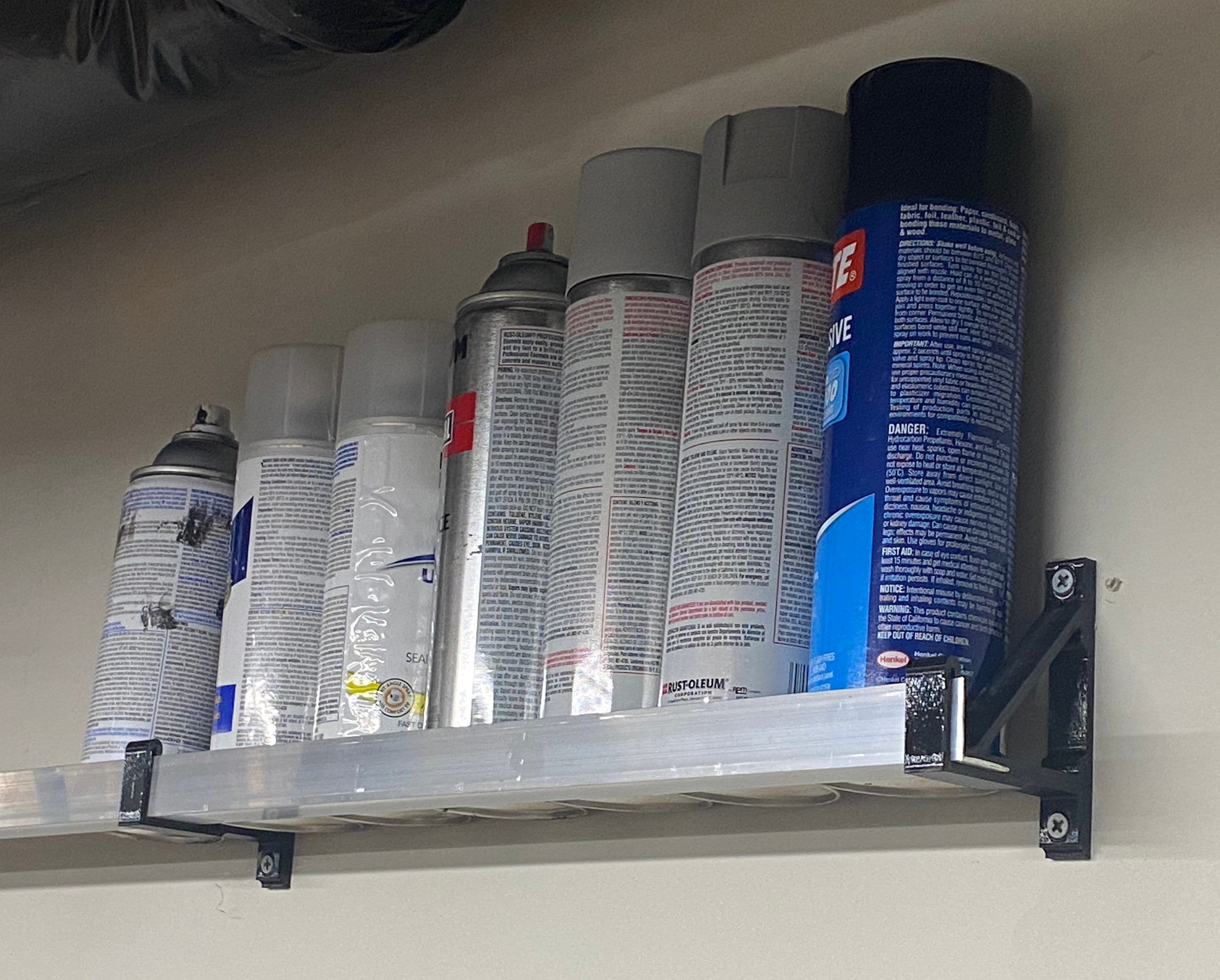 Spray Paint Can Shelf Bracketswall Storage and Organization for Rattle