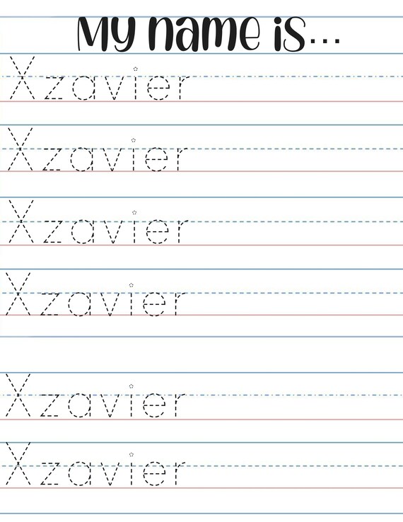 custom name tracing printable worksheets writing practice etsy
