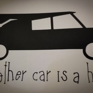 Min andra bil är en likbil, vägg-/bildekal svart, cirka 23 x 13 cm