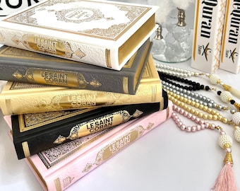 Traduction du Coran, Le Saint Coran, Ramadan Kareem, Cadeau musulman de l’Aïd, Coran Français, Coran en cuir, Tapis de prière, Chapelet
