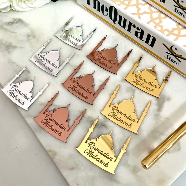 Eid Mubarak Tag Bundle, Ramadan Mubarak Favors Mirror Tag, Mosque Tag Label, Ramadan Gift Decor, Ramadan Decoration Tag, Acrylic Mosque Tag