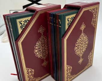 Medium 5 Juz 6 Volume Quran, Quran Hatim Set, Special Box Quran, Quran Gift for Friend, Hajj Gift, Umrah Gift, Leather Juz Quran, Men Quran