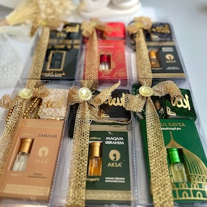 Gold Umrah Gift, Islamic Tasbih, Hajj Gift, Ataar Al Ka'aba, Rose Scent, Kaaba Oud, Itr'ul Ravza, Maqam Ibrahim, Islamic Favors, Muslim Gift image 3