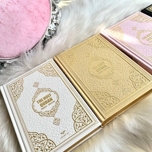 White English Quran, Ramadan Gift, Islamic Eid Gift, English Thermo Leather Pink Quran Set, Prayer Rug, Crystal Tasbih, Translate Quran Gift image 7