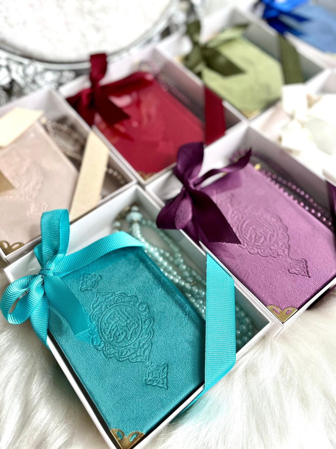 Velvet Quran Gift Set Islamic Eid Gift Ramadan Kareem Cold Etsy