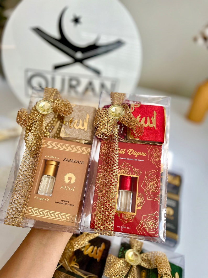 Gold Umrah Gift, Islamic Tasbih, Hajj Gift, Ataar Al Ka'aba, Rose Scent, Kaaba Oud, Itr'ul Ravza, Maqam Ibrahim, Islamic Favors, Muslim Gift image 1