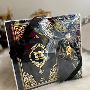 Black English Translate Quran, Ramadan Kareem Gift, Men Muslim Gift, Islamic Eid Gift, Prayer Rug, Crystal Tasbih, Leather Translate Quran