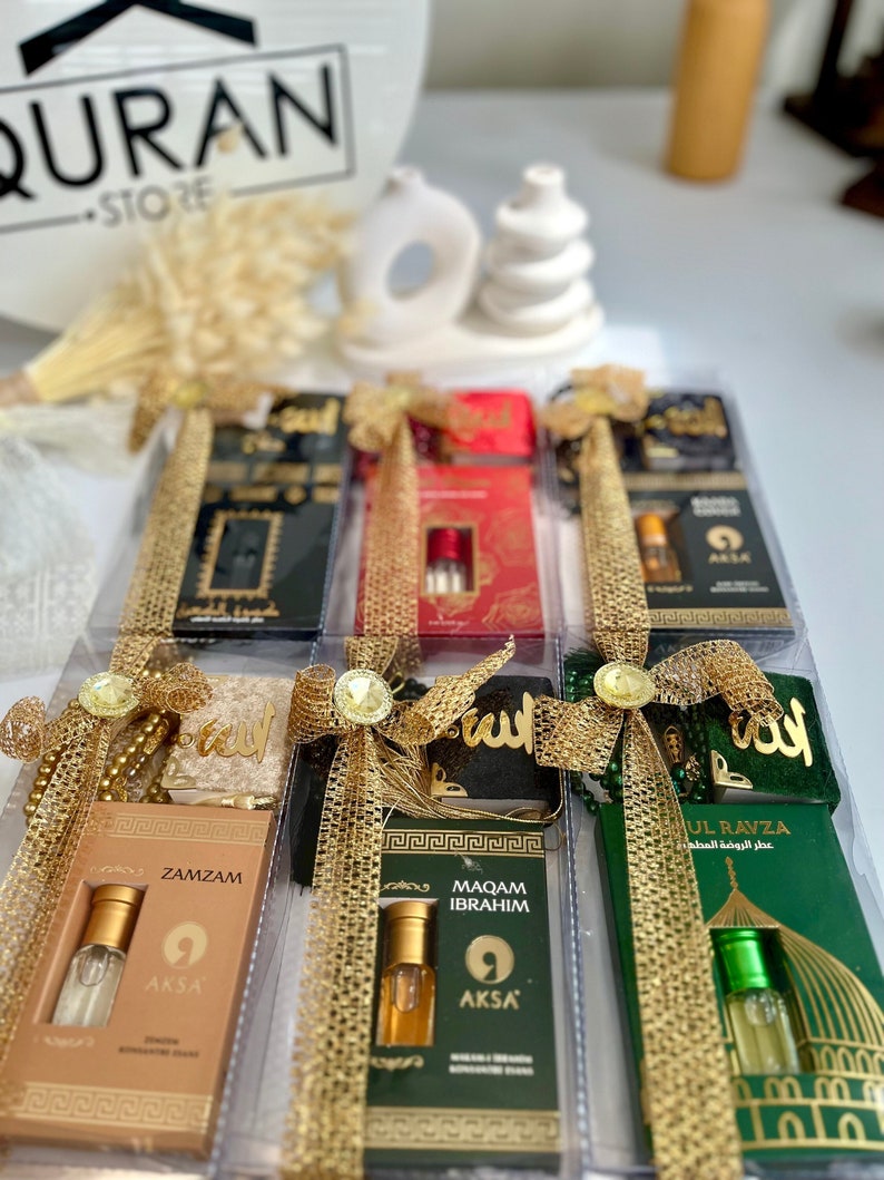 Gold Umrah Gift, Islamic Tasbih, Hajj Gift, Ataar Al Ka'aba, Rose Scent, Kaaba Oud, Itr'ul Ravza, Maqam Ibrahim, Islamic Favors, Muslim Gift image 3