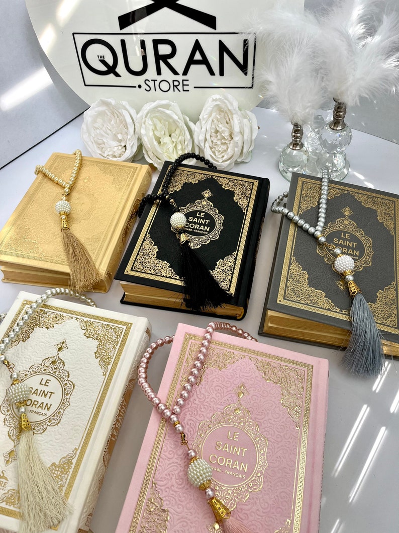 Le Saint Coran, Ramadan Kareem, Muslim Eid Gift, French Coran, Leather Coran, Prayer Rug, Crystal Tasbih, French Quran, Translate Quran image 3